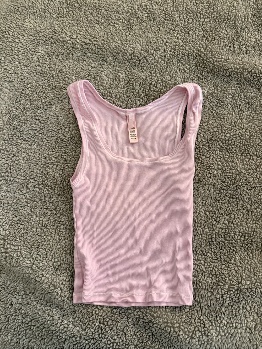 SKIMS Light Pink Ribbed Tank Top